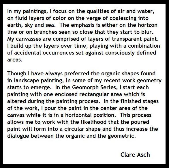 Artist statement for Boston area artist Clare Asch